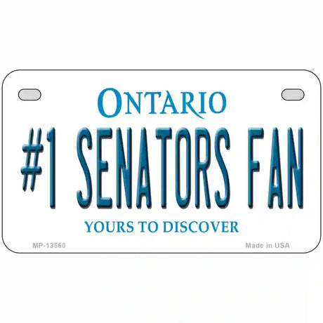 Number 1 Senators Fan Novelty Metal License Plate Tag 7" x 4" (MP)