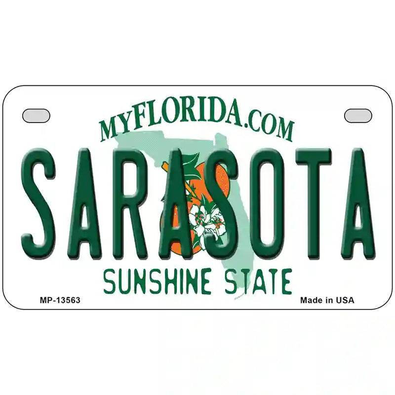 Sarasota Florida Novelty Metal License Plate 7" x 4" (MP)