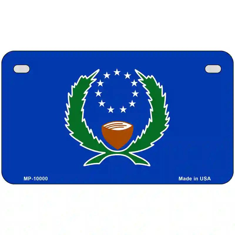 Pohnpei Flag Metal Novelty License Plate 7" x 4" (MP)