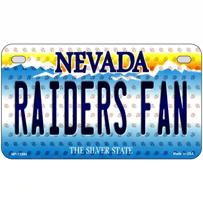 Raiders Fan Nevada Novelty Metal License Plate Tag 7" x 4" (MP)