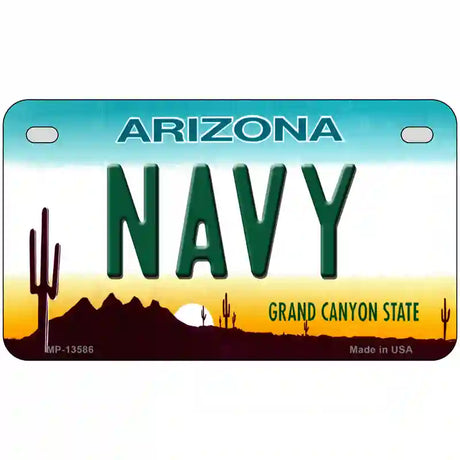 Navy Arizona Novelty Metal License Plate Tag 7" x 4" (MP)