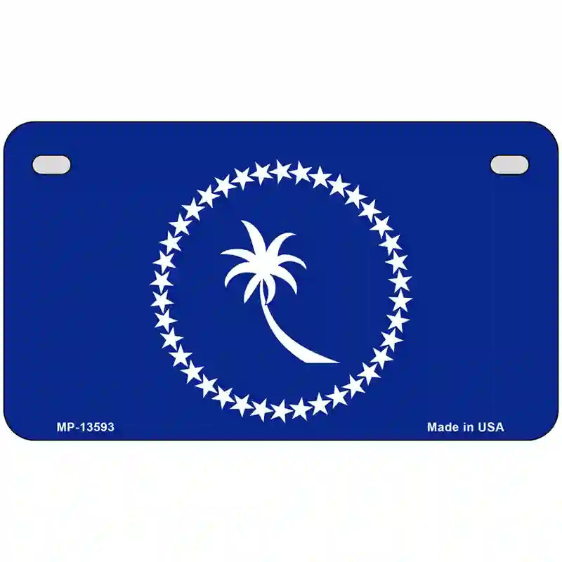 Chuuk Island Flag Novelty Metal License Plate Tag 7" x 4" (MP)