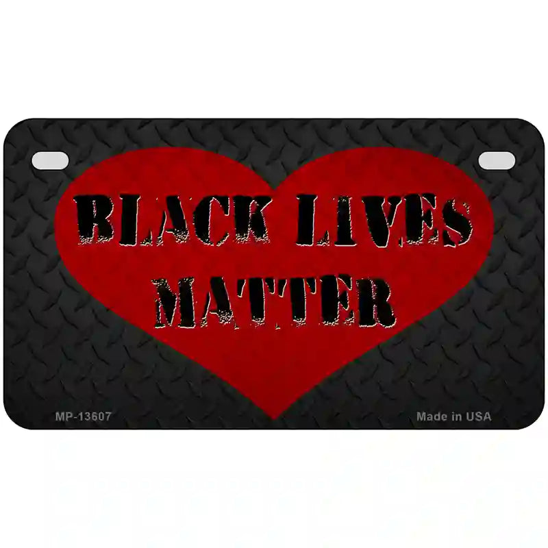 Black Lives Matter Heart Novelty Metal License Plate Tag 7" x 4" (MP)