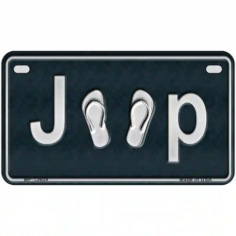 J**P Flipflop Novelty Metal License Plate Tag 7" x 4" (MP)