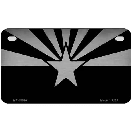 Arizona Flag Black  Novelty Metal License Plate Tag 7" x 4" (MP)