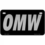 OMW Black Novelty Metal License Plate Tag 7" x 4" (MP)