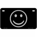 Smiley Black Novelty Metal License Plate Tag 7" x 4" (MP)