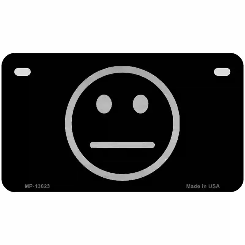 Meh Black Novelty Metal License Plate Tag 7" x 4" (MP)