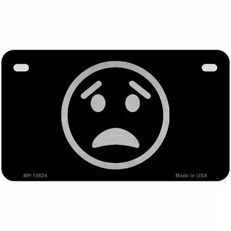 Worried Black Novelty Metal License Plate Tag 7" x 4" (MP)