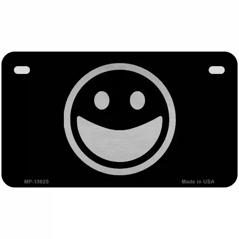 Happy Black Novelty Metal License Plate Tag 7" x 4" (MP)