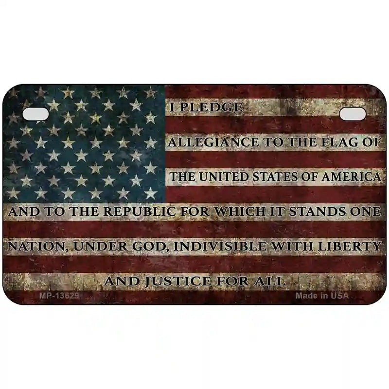 I Pledge Allegiance Flag Novelty Metal License Plate Tag 7" x 4" (MP)