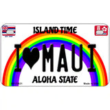 I Heart Maui Novelty Metal License Plate Tag 7" x 4" (MP)