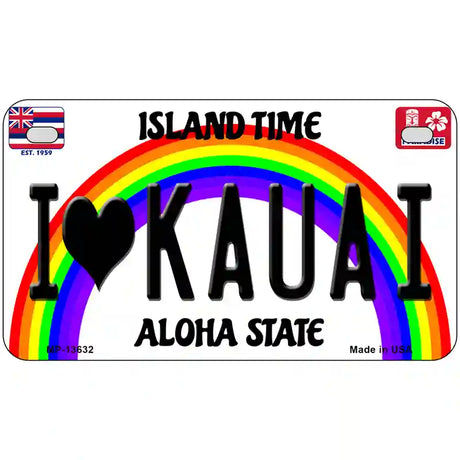 I Heart Kauai Novelty Metal License Plate Tag 7" x 4" (MP)