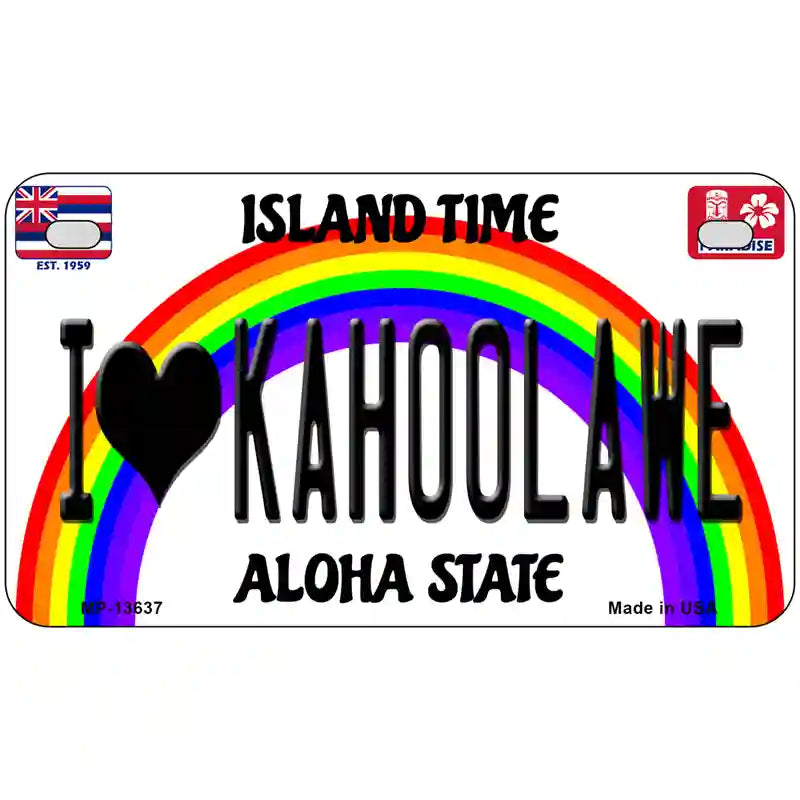 I Heart Kahoolawe Novelty Metal License Plate Tag 7" x 4" (MP)