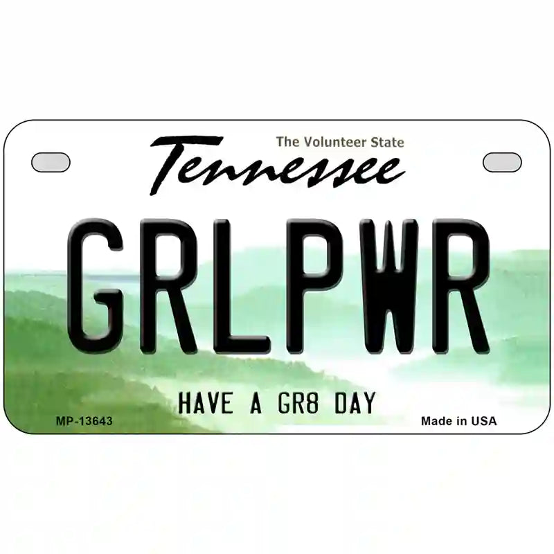 Girl Power Novelty Metal License Plate Tag 7" x 4" (MP)