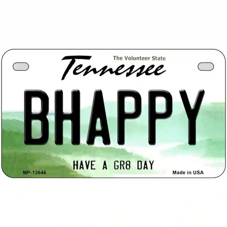 Be Happy Novelty Metal License Plate Tag 7" x 4" (MP)