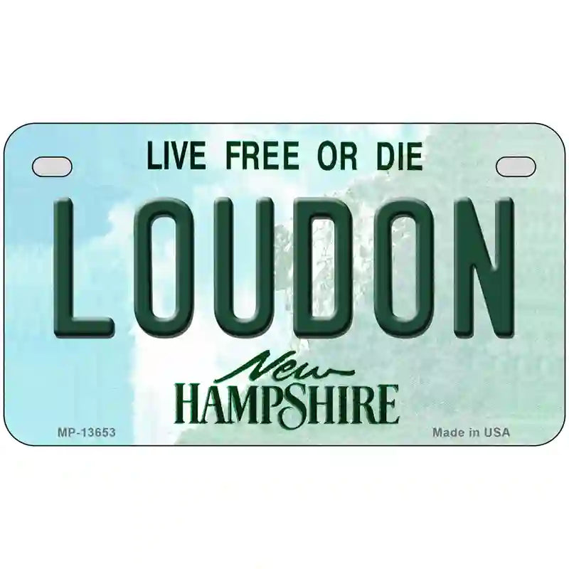 Loudon New Hampshire Novelty Metal License Plate Tag 7" x 4" (MP)