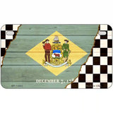 Delaware Racing Flag Novelty Metal License Plate Tag 7" x 4" (MP)