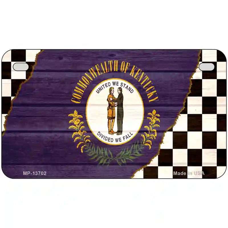 Kentucky Racing Flag Novelty Metal License Plate Tag 7" x 4" (MP)