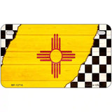 New Mexico Racing Flag Novelty Metal License Plate Tag 7" x 4" (MP)