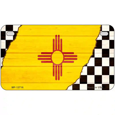 New Mexico Racing Flag Novelty Metal License Plate Tag 7" x 4" (MP)