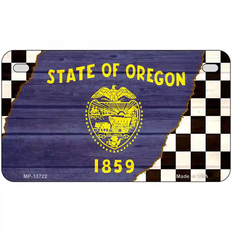 Oregon Racing Flag Novelty Metal License Plate Tag 7" x 4" (MP)