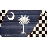 South Carolina Racing Flag Novelty Metal License Plate Tag 7" x 4" (MP)