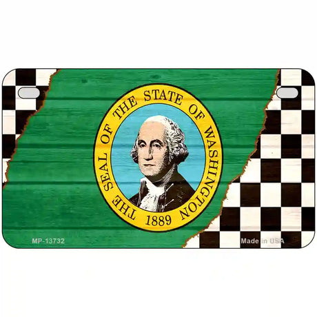 Washington Racing Flag Novelty Metal License Plate Tag 7" x 4" (MP)