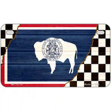 Wyoming Racing Flag Novelty Metal License Plate Tag 7" x 4" (MP)