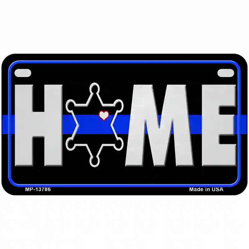 Home Sheriff Badge Novelty Metal License Plate Tag 7" x 4" (MP)