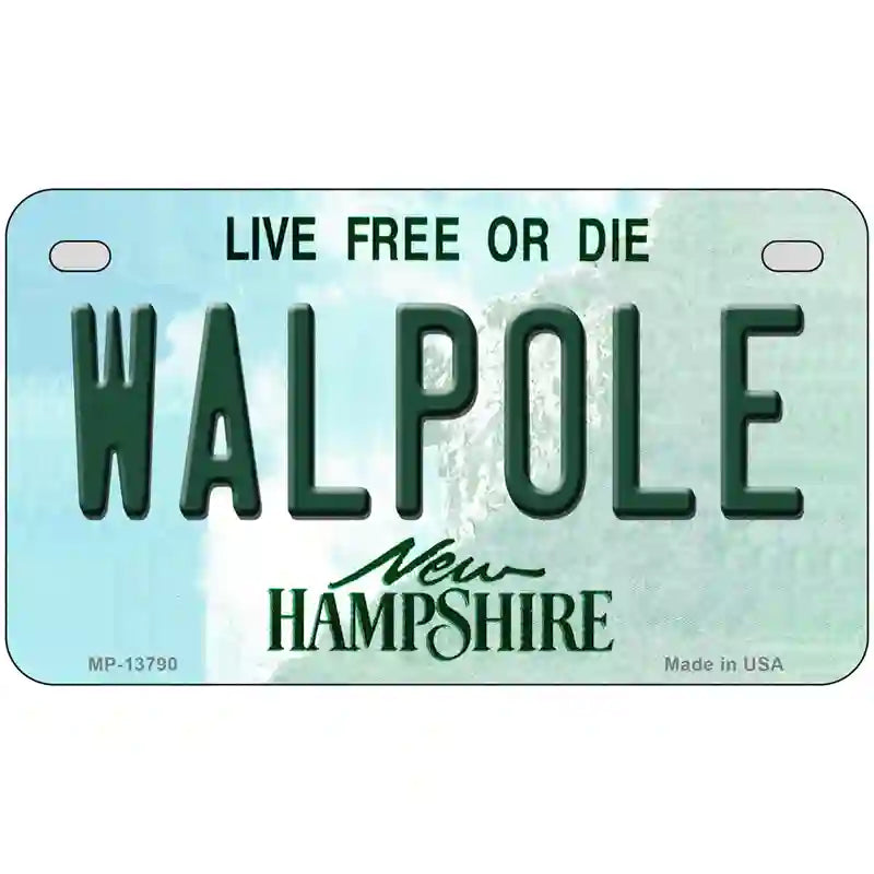 Walpole New Hampshire Novelty Metal License Plate Tag 7" x 4" (MP)