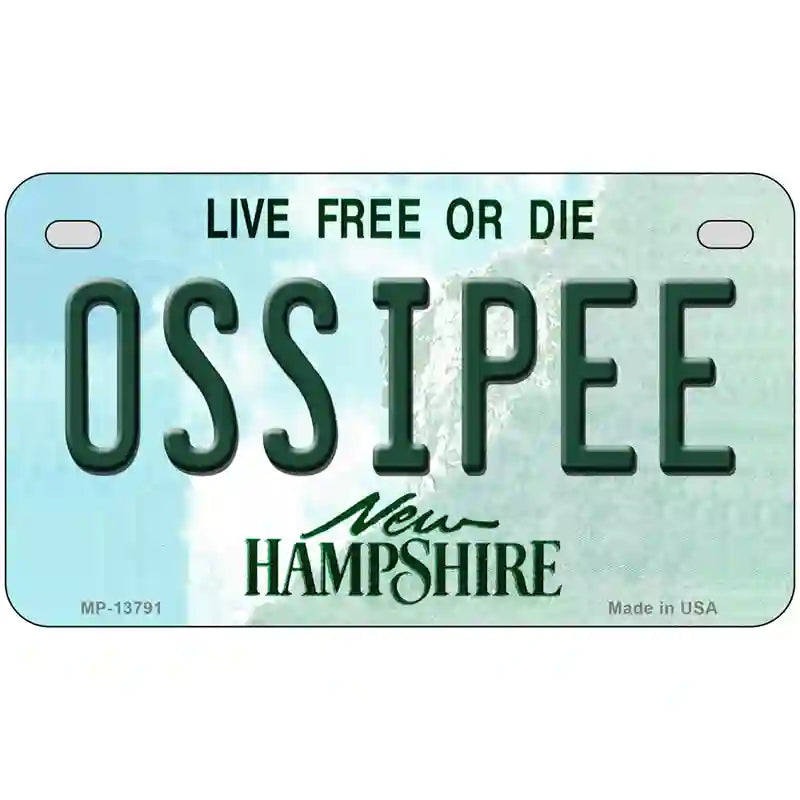 Ossipee New Hampshire Novelty Metal License Plate Tag 7" x 4" (MP)