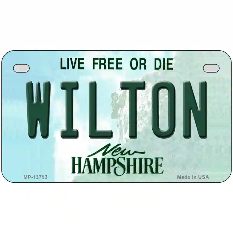 Wilton New Hampshire Novelty Metal License Plate Tag 7" x 4" (MP)