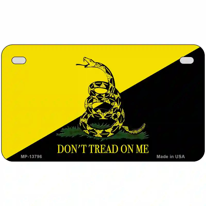 Dont Tread On Me Yellow|Black Novelty Metal License Plate 7" x 4" (MP)