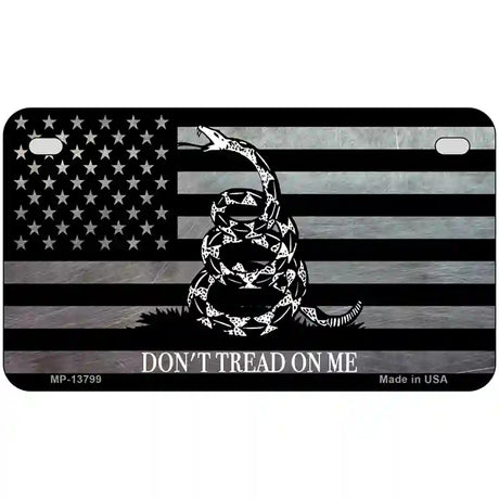 Dont Tread On Me American Flag Novelty Metal License Plate 7" x 4" (MP)