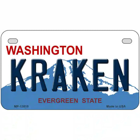 Kraken Washington Novelty Metal License Plate Tag 7" x 4" (MP)