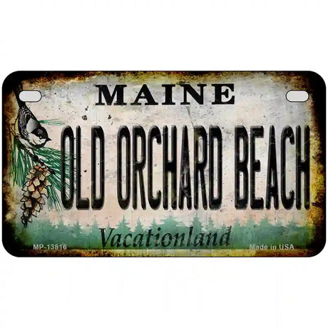 Old Orchard Beach Maine Rusty Novelty Metal License Plate Tag 7" x 4" (MP)