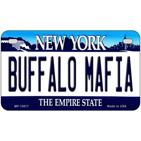 Buffalo Mafia New York Novelty Metal License Plate Tag 7" x 4" (MP)