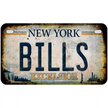 Bills Excelsior New York Rusty Novelty Metal License Plate Tag 7" x 4" (MP)