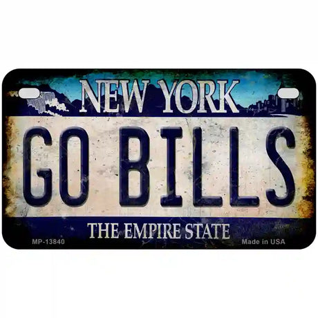 Go Bills New York Rusty Novelty Metal License Plate Tag 7" x 4" (MP)