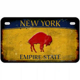 Red Buffalo NY Yellow Rusty Novelty Metal License Plate Tag 7" x 4" (MP)