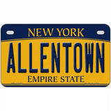 Allentown NY Yellow Novelty Metal License Plate Tag 7" x 4" (MP)