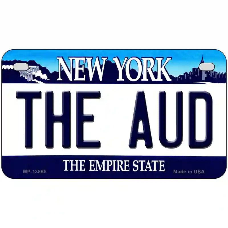 The Aud NY Blue Novelty Metal License Plate Tag 7" x 4" (MP)