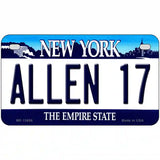 Allen 17 NY Blue Novelty Metal License Plate Tag 7" x 4" (MP)