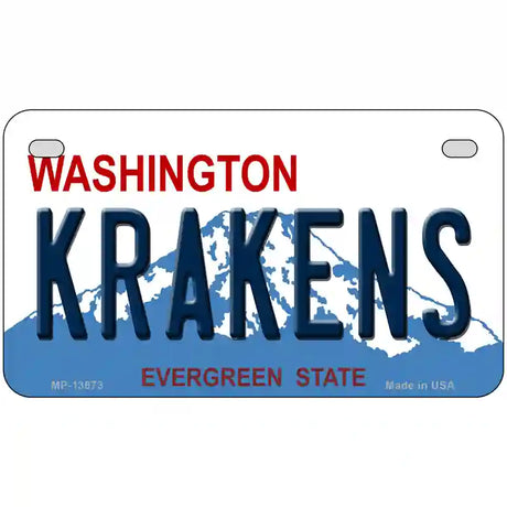 Krakens Washington Novelty Metal License Plate Tag 7" x 4" (MP)