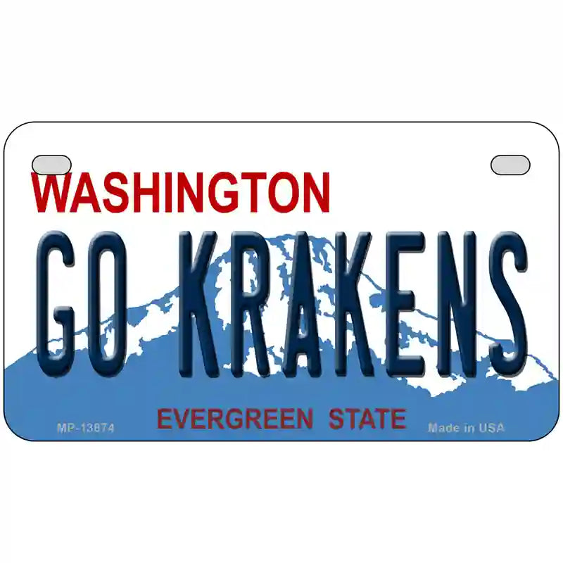 Go Krakens Washington Novelty Metal License Plate Tag 7" x 4" (MP)