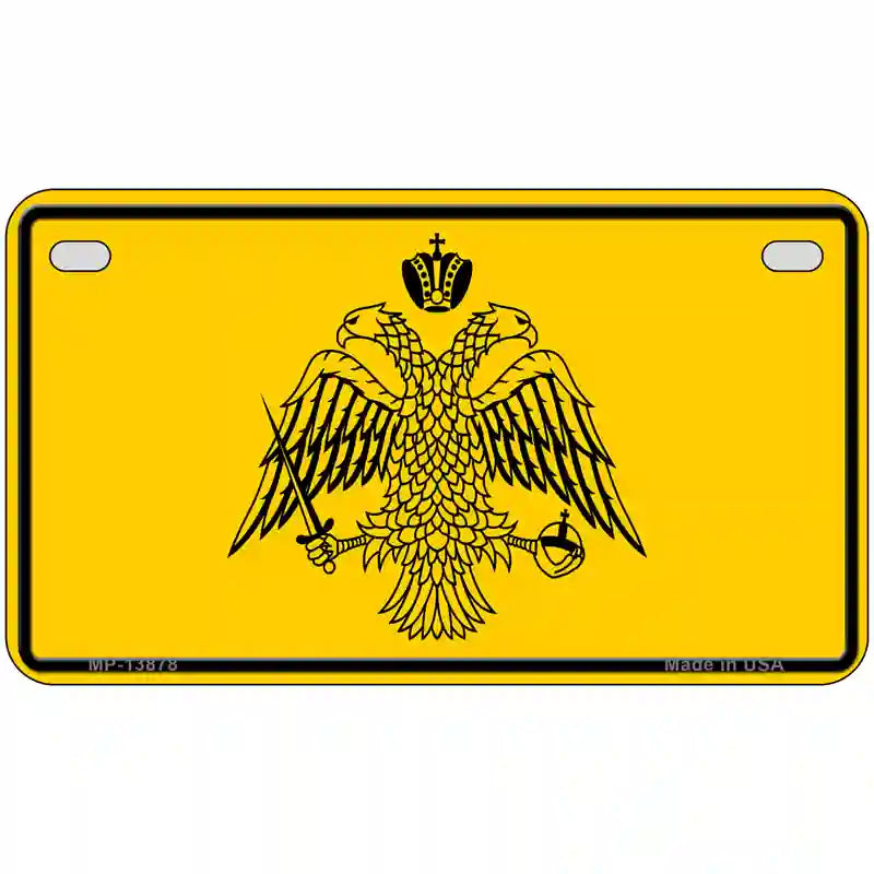 Byzantine Empire Flag Yellow Novelty Metal License Plate Tag 7" x 4" (MP)