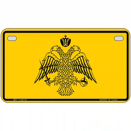 Byzantine Empire Flag Yellow Novelty Metal License Plate Tag 7" x 4" (MP)