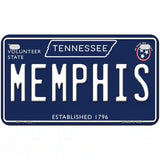 Memphis Tennessee Blue Novelty Metal License Plate Tag 7" x 4" (MP)