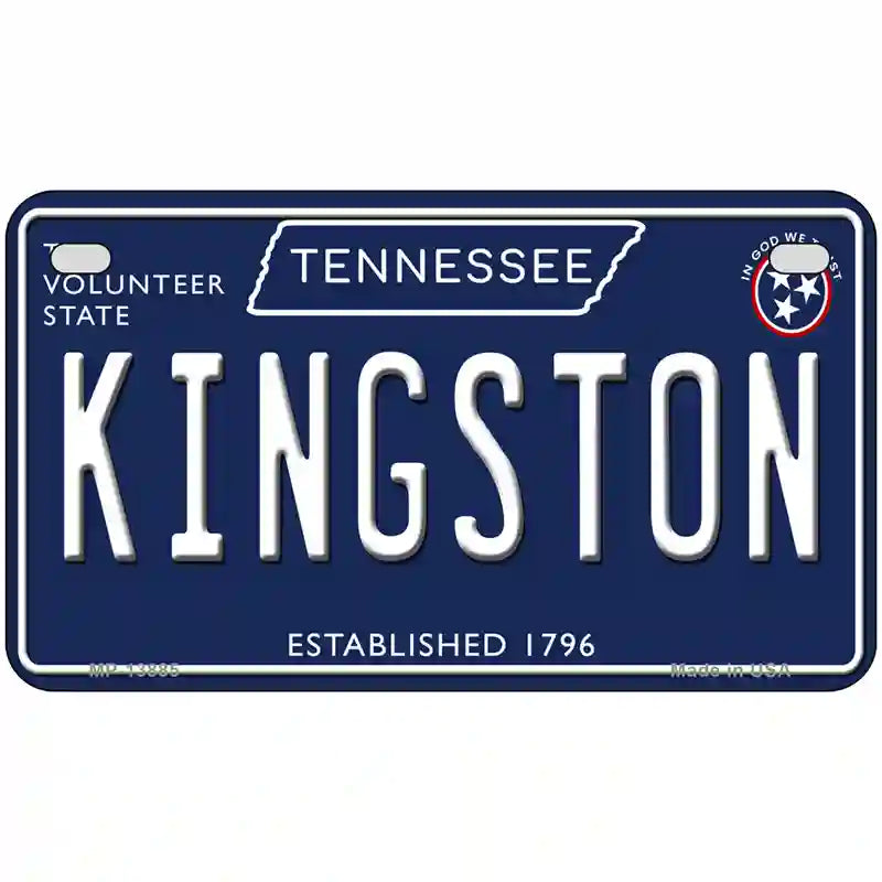 Kingston Tennessee Blue Novelty Metal License Plate Tag 7" x 4" (MP)